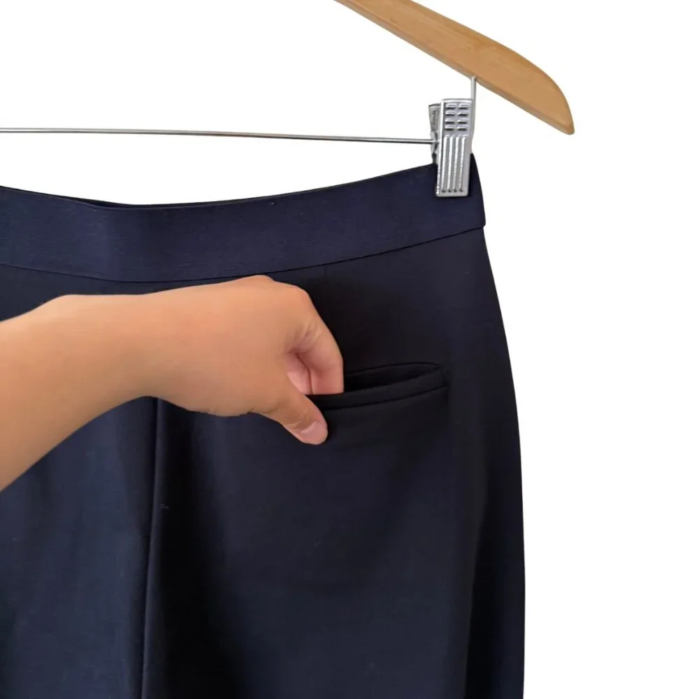 Women's Uniqlo Navy Blue Office/Work Wear Straight Stretch Pants - Small 26-27" - Picture 3 of 4